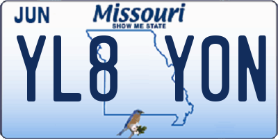MO license plate YL8Y0N