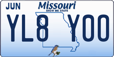 MO license plate YL8Y0O