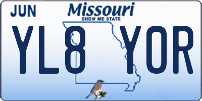 MO license plate YL8Y0R