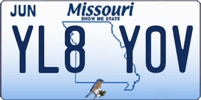 MO license plate YL8Y0V