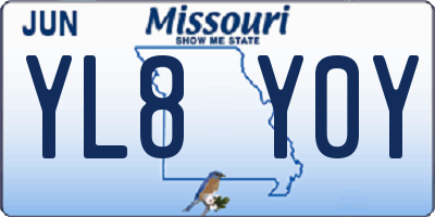 MO license plate YL8Y0Y