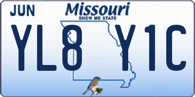 MO license plate YL8Y1C