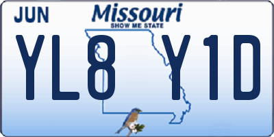 MO license plate YL8Y1D