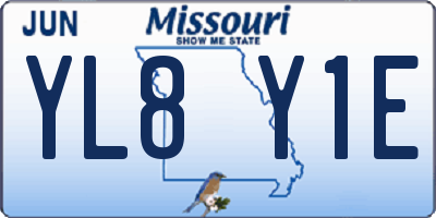 MO license plate YL8Y1E