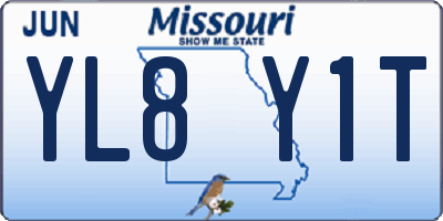 MO license plate YL8Y1T