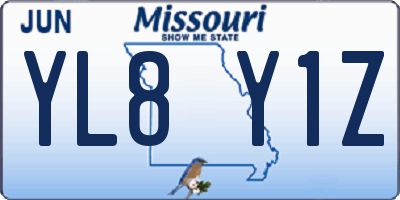 MO license plate YL8Y1Z