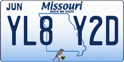 MO license plate YL8Y2D