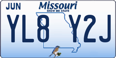 MO license plate YL8Y2J