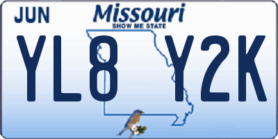 MO license plate YL8Y2K