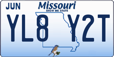 MO license plate YL8Y2T