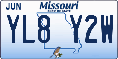 MO license plate YL8Y2W