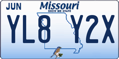 MO license plate YL8Y2X