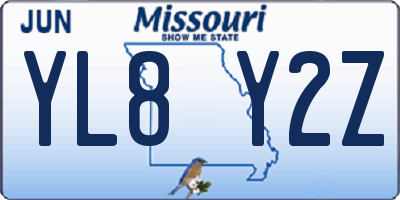 MO license plate YL8Y2Z