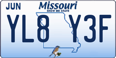 MO license plate YL8Y3F