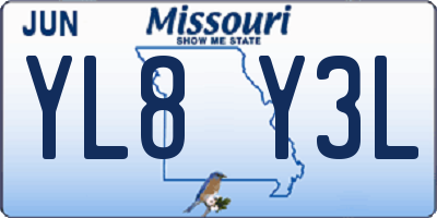 MO license plate YL8Y3L