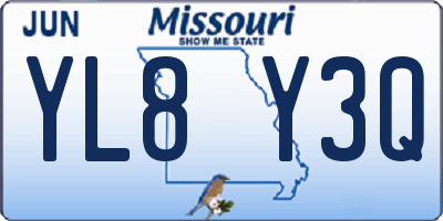 MO license plate YL8Y3Q