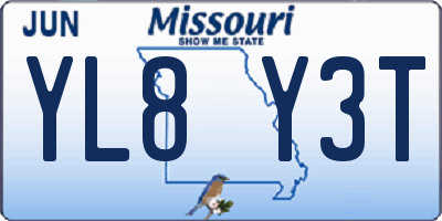 MO license plate YL8Y3T