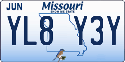MO license plate YL8Y3Y