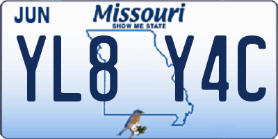 MO license plate YL8Y4C