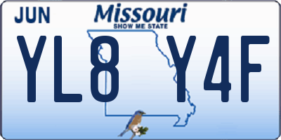 MO license plate YL8Y4F