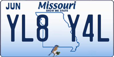 MO license plate YL8Y4L