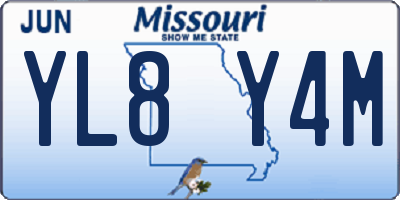 MO license plate YL8Y4M