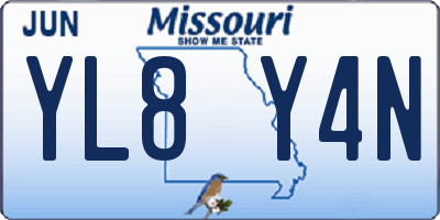MO license plate YL8Y4N