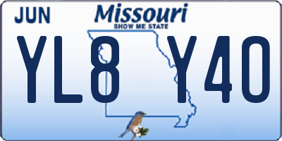 MO license plate YL8Y4O