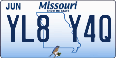 MO license plate YL8Y4Q