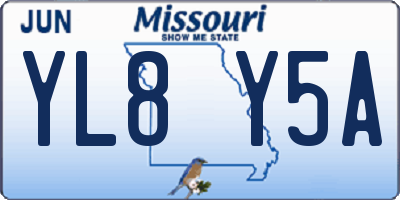 MO license plate YL8Y5A