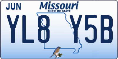 MO license plate YL8Y5B