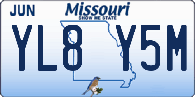 MO license plate YL8Y5M