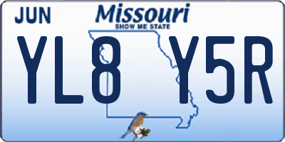 MO license plate YL8Y5R