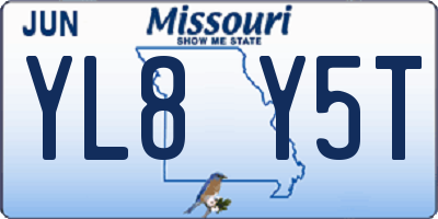 MO license plate YL8Y5T