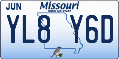MO license plate YL8Y6D