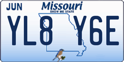 MO license plate YL8Y6E