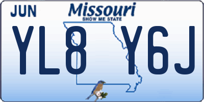 MO license plate YL8Y6J