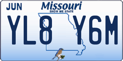 MO license plate YL8Y6M