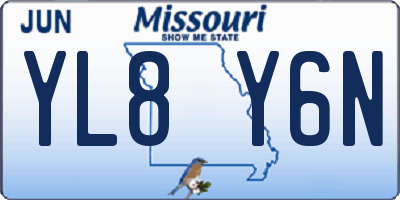 MO license plate YL8Y6N