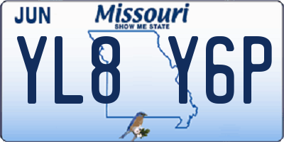 MO license plate YL8Y6P