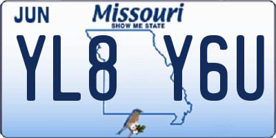 MO license plate YL8Y6U