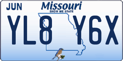 MO license plate YL8Y6X