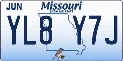 MO license plate YL8Y7J