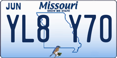 MO license plate YL8Y7O