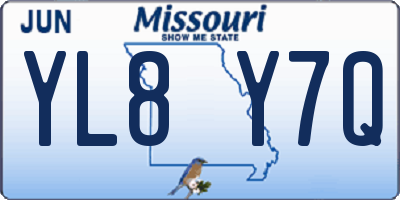 MO license plate YL8Y7Q