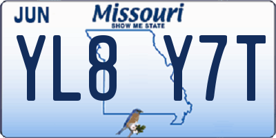 MO license plate YL8Y7T