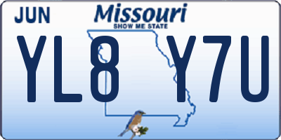MO license plate YL8Y7U