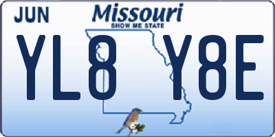 MO license plate YL8Y8E