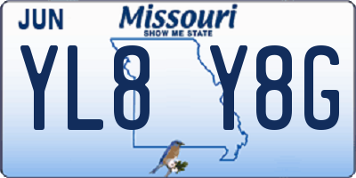 MO license plate YL8Y8G