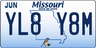 MO license plate YL8Y8M